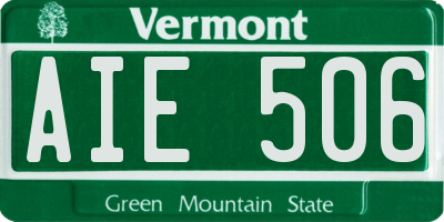 VT license plate AIE506