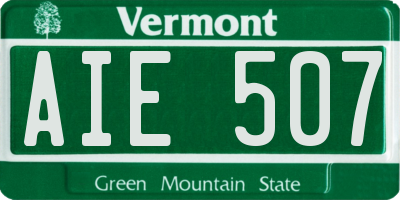 VT license plate AIE507