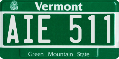 VT license plate AIE511