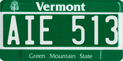 VT license plate AIE513