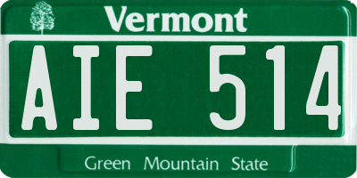 VT license plate AIE514