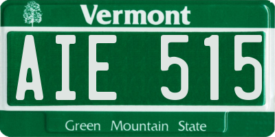 VT license plate AIE515