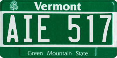 VT license plate AIE517
