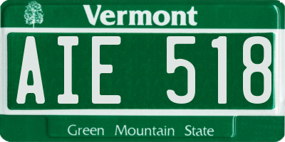 VT license plate AIE518