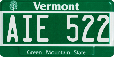VT license plate AIE522