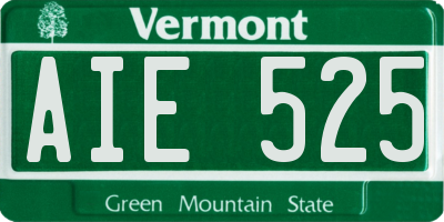 VT license plate AIE525