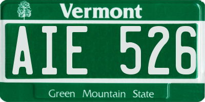 VT license plate AIE526