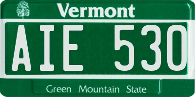 VT license plate AIE530