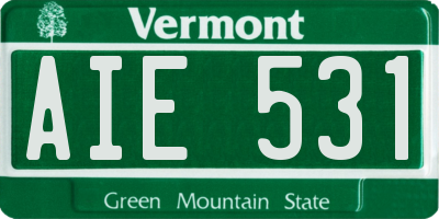 VT license plate AIE531