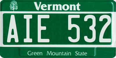 VT license plate AIE532