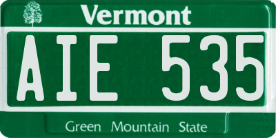 VT license plate AIE535
