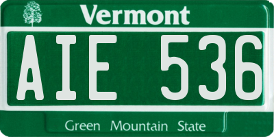 VT license plate AIE536