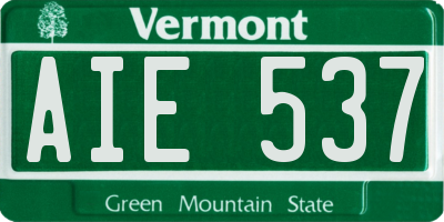 VT license plate AIE537