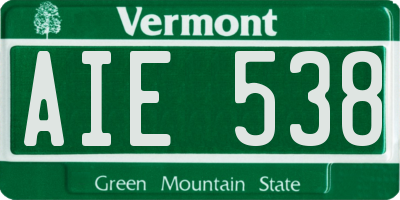 VT license plate AIE538