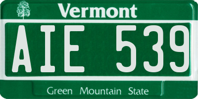 VT license plate AIE539