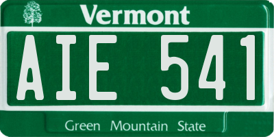 VT license plate AIE541