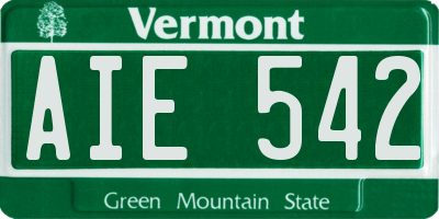 VT license plate AIE542