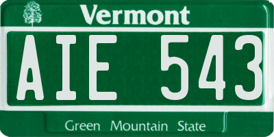VT license plate AIE543