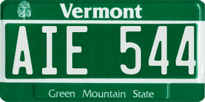 VT license plate AIE544