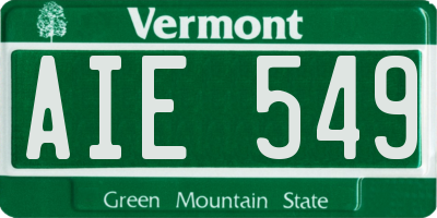 VT license plate AIE549