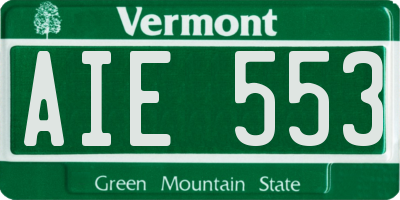 VT license plate AIE553