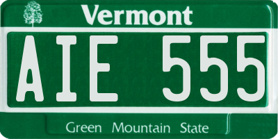 VT license plate AIE555