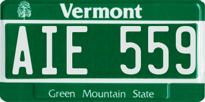 VT license plate AIE559