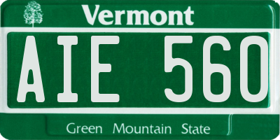 VT license plate AIE560