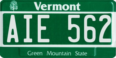 VT license plate AIE562