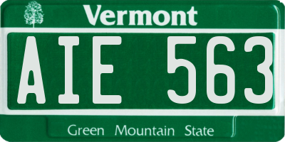 VT license plate AIE563