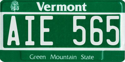 VT license plate AIE565