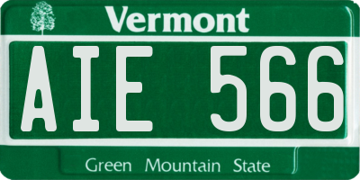 VT license plate AIE566