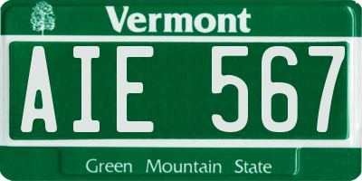 VT license plate AIE567