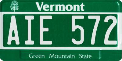 VT license plate AIE572