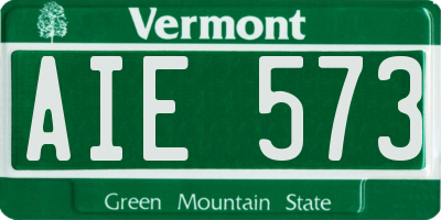 VT license plate AIE573
