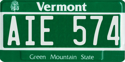 VT license plate AIE574