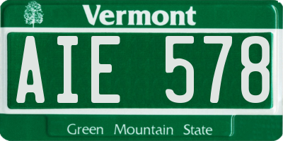 VT license plate AIE578