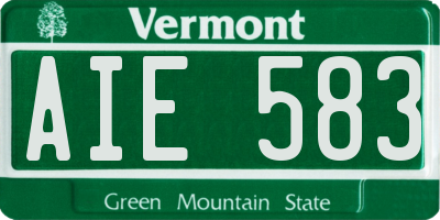 VT license plate AIE583