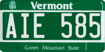 VT license plate AIE585