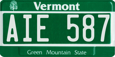 VT license plate AIE587