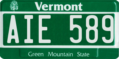 VT license plate AIE589