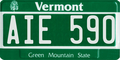 VT license plate AIE590