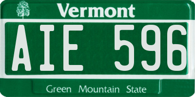 VT license plate AIE596