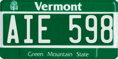 VT license plate AIE598