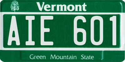 VT license plate AIE601