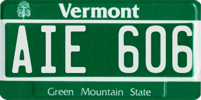 VT license plate AIE606