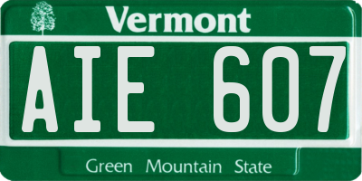 VT license plate AIE607