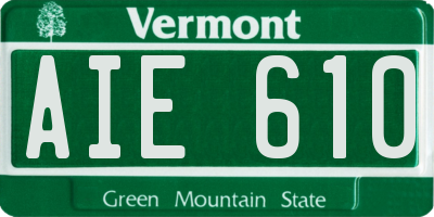 VT license plate AIE610