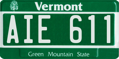 VT license plate AIE611