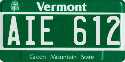 VT license plate AIE612